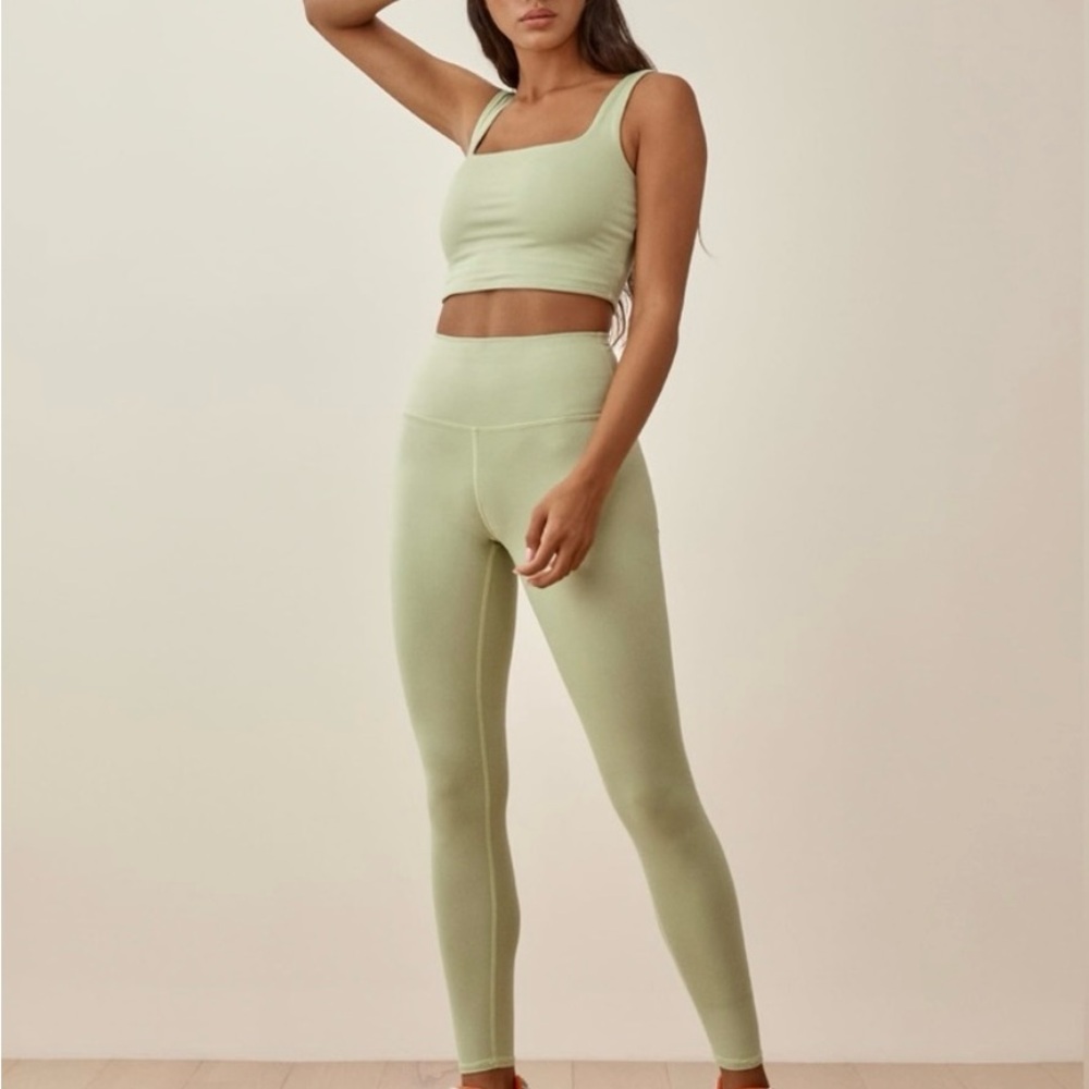 Reformation Ecostretch Leggings Pale Green Medium NWOT